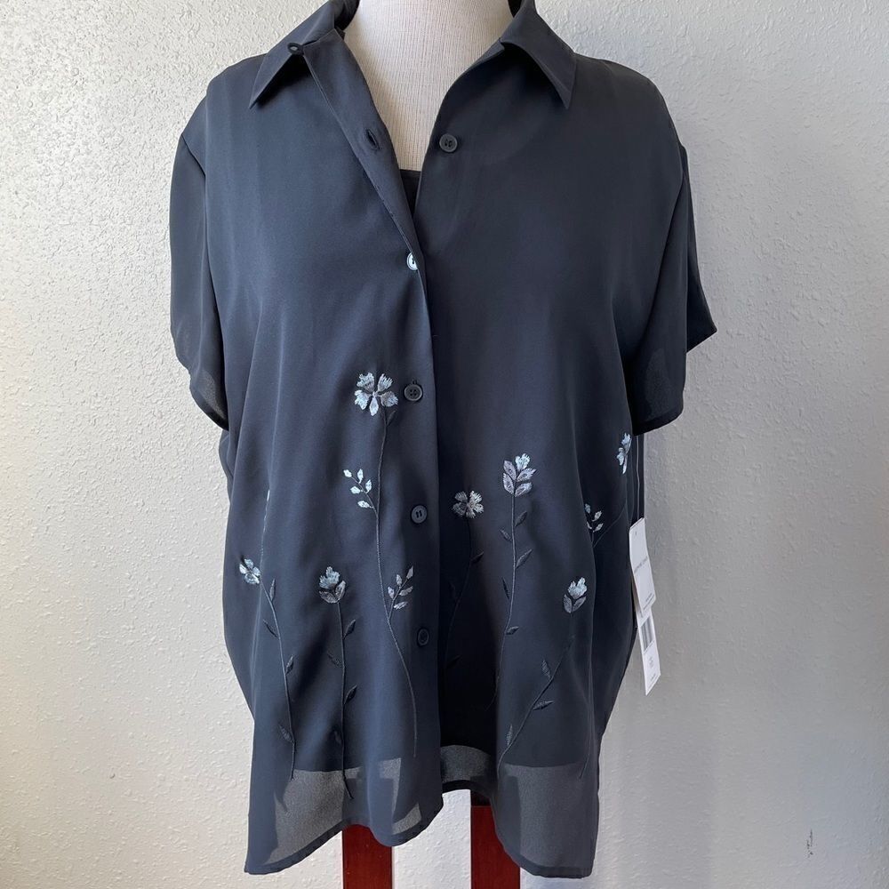 NWT Josephine Chaus Button Down Blouse & Tank Top